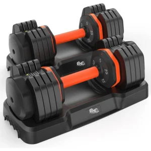 FEIERDUN Adjustable Dumbbells Set, 5LB to 25LB Dumbbell Pair,Home Gym